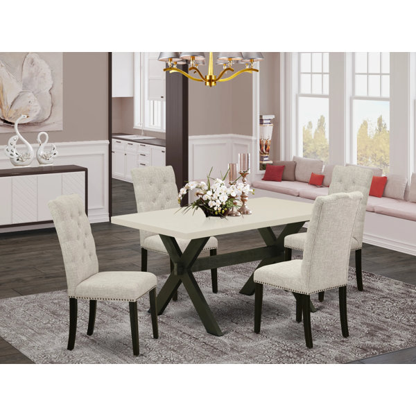 Wildon Home Nevia 5 Piece Trestle Dining Set Wayfair